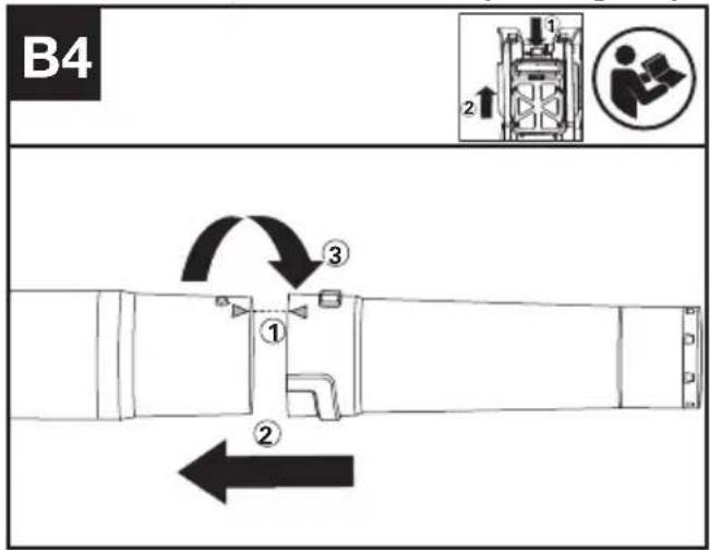 KRESS KC500.9 - Assembler le tube de la souffleuse - 4