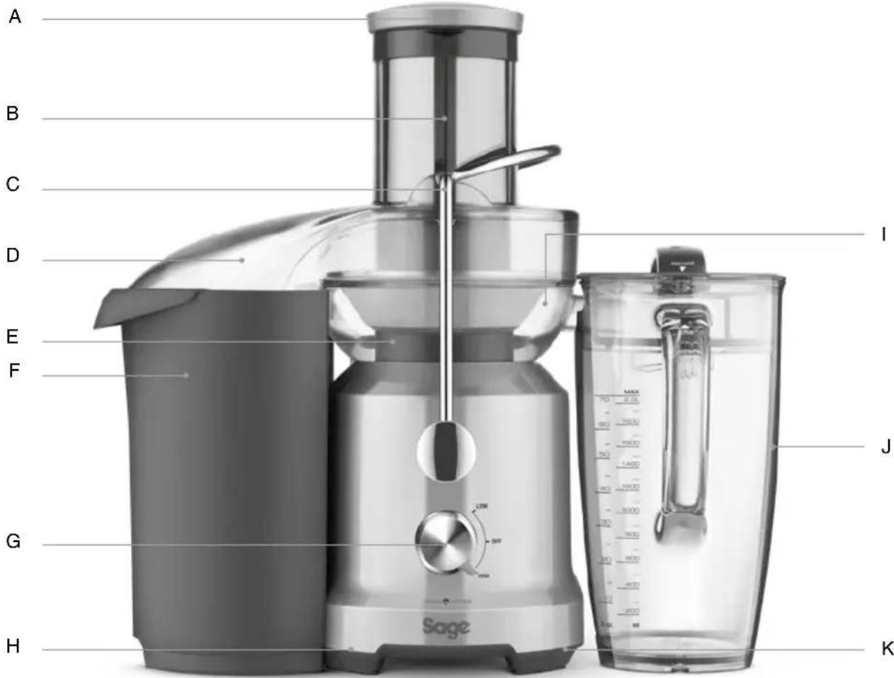 BREVILLE the Nutri Juicer Cold BJE430 - Componentes - 1