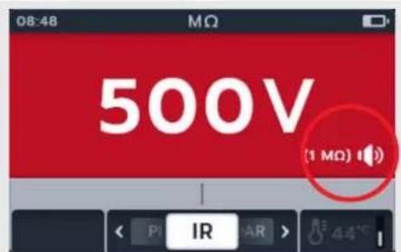 Megger MTR105 - Test RI - Configuration de l'vertisseur sonore - 1