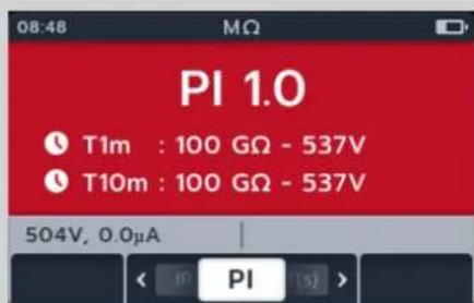 Megger MTR105 - Indice de polarisation (PI) - 4