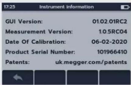 Megger MTR105 - Informations sur l'instrument - 1