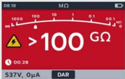 Megger MTR105 - Rapport d'absorption dielectrique (DAR) - 5