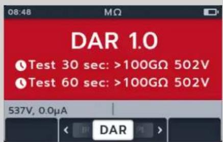 Megger MTR105 - Rapport d'absorption dielectrique (DAR) - 6
