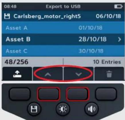 Megger MTR105 - Exportation des entrées vers une clé USB - 3