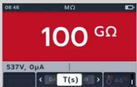 Megger MTR105 - Test temporisé (T(s)) - 4