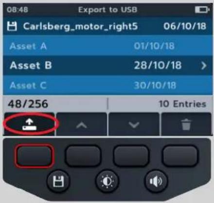 Megger MTR105 - Exportation des entrées vers une clé USB - 4