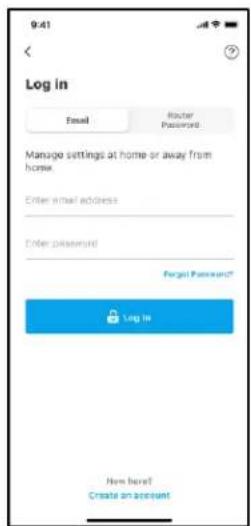 9:41 Log in Email Raster Password Manage settings at home or away from home. Enter email address Enter password Reset Password? Log in Here here! Create an account
