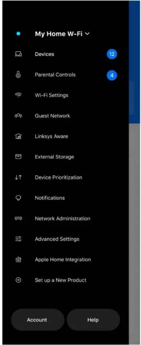 LINKSYS Hydra 6 MR2000 - Menu de navigation - 1