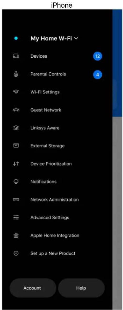 LINKSYS Hydra 6 MR2000 - Menu nawigacji - 1