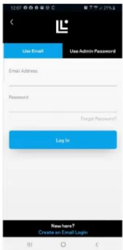 12.07 Use Email Use Admin Password Email Address Password Forget Password? Log In New here? Create an Email Login