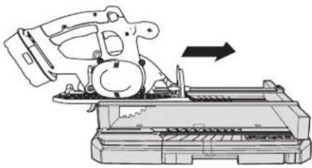 Kreg KMA4100 - WARNING Do not try to lower the saw into the cut by using one hand to open the blade guard. Doing so could result in a saw kick back and serious injury. - 4