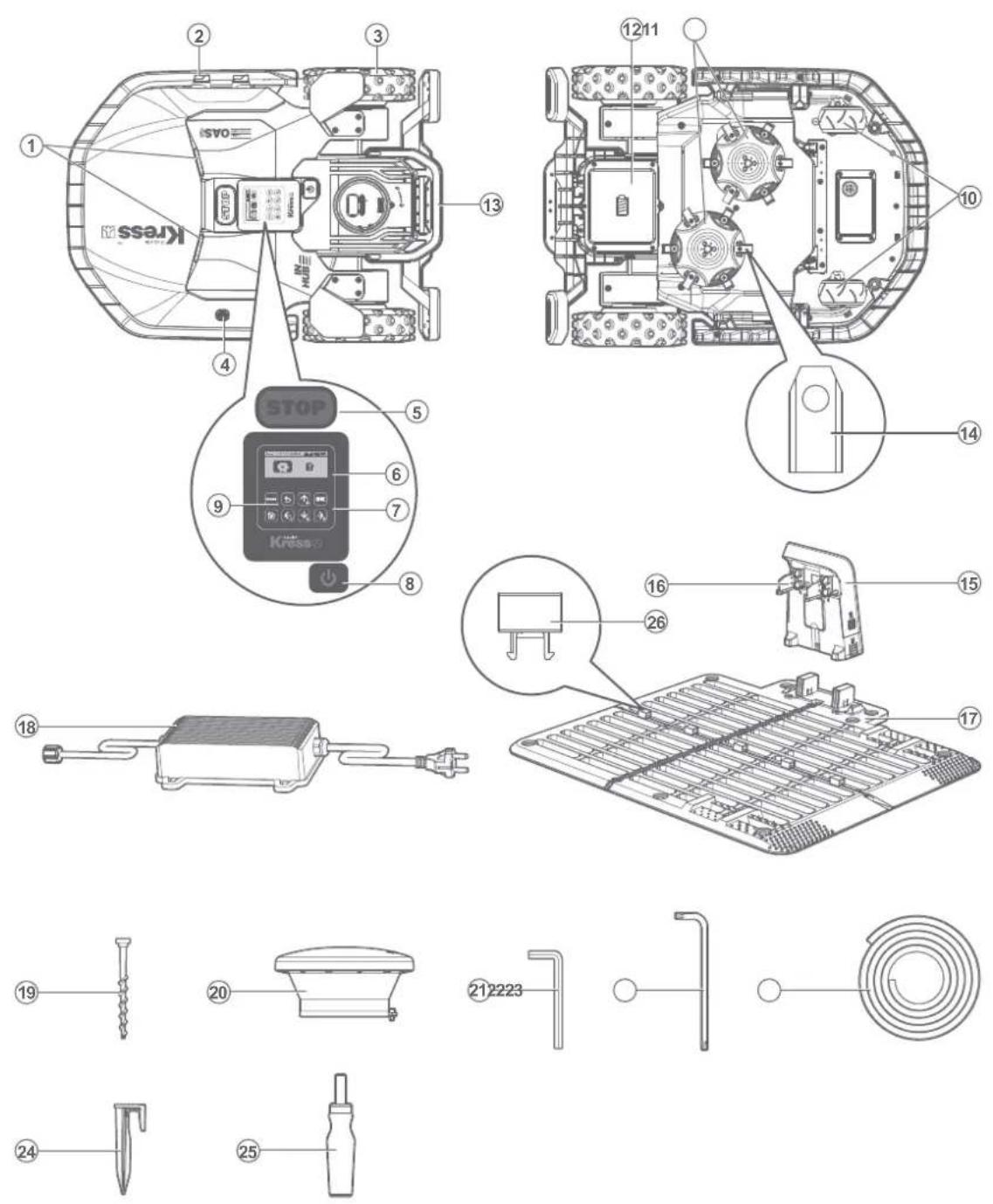 KRESS Mission KR236E - Liste des composants - 1