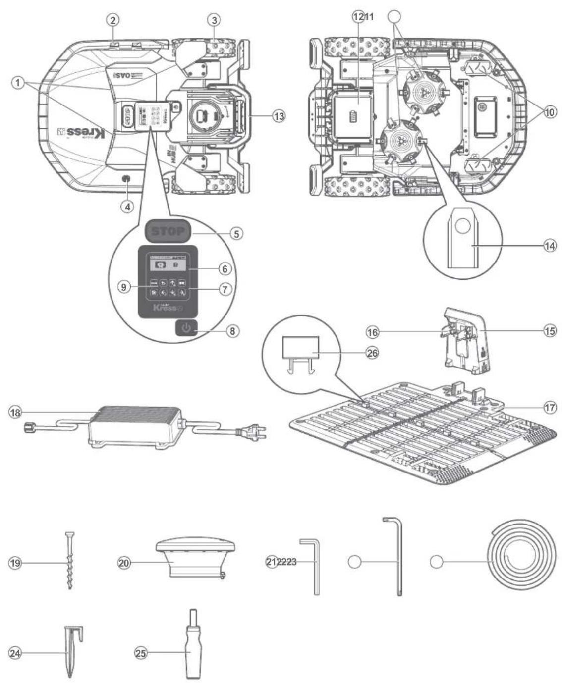 KRESS Mission KR236E - Komponentliste - 1