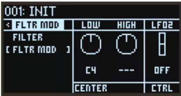 KORG Opsix SE Platinum - FLTR MOD (modulation de contrôle) - 1