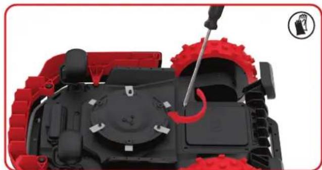 KRESS Mission KR174E - Antes de reemplazar las hojas, apague su Mission™ RTK° OFF ypongase guantes de proteccion. - 8