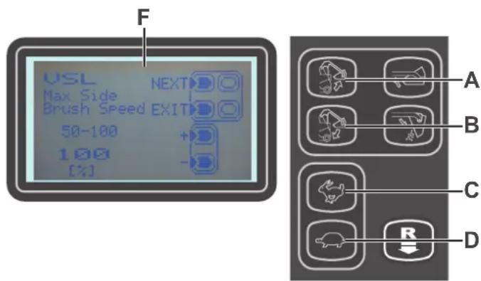 NILFISK SW5500 - Bildschirm Geräteeinstellungen (F, Abb. 4) - 1