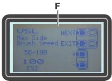 NILFISK SW5500 - Écran paramètres de la machine (F, Fig. 4) - 1