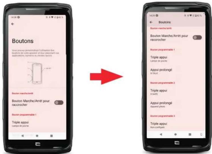 CROSSCALL CORE-Z5 - korak: Povezava med X-SAFE in programljivim gumbom - 1