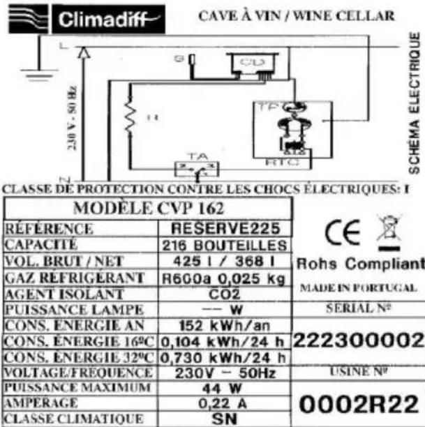 CLIMADIFF RESERVE 300XL - CARACTERÍSTICAS TÉCNICAS - 1