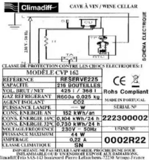CLIMADIFF RESERVE 300XL - EPREL - 1