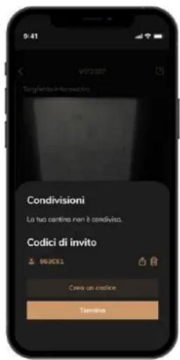 9:41 VIF2387 Targliento interneutro. Condivisioni La sua carina nen è condivisa. Codici di invito B02CE1 Crevo un codice Termino