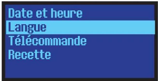 JUSTUS Canis XL II - Sous-menu « Langue » - 1
