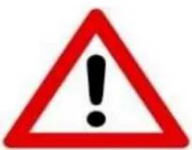 Warning sign with red triangle and black exclamation mark symbol