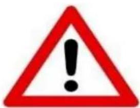 Warning sign with red triangle and black exclamation mark symbol