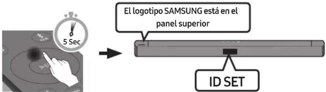 El logotipo SAMSUNG está en el panel superior ID SET