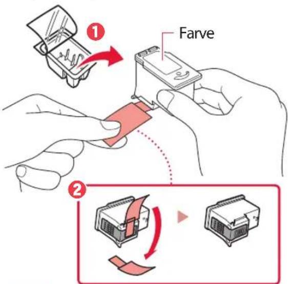 CANON Pixma TS5351A - Tag farve-FINE-patronen ud af holderen, og fjern beskyttelsestapen. - 1