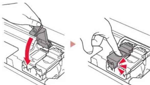 CANON Pixma TS5351A - Empurre para baixo a tampa de fixação do cartucho de tintafirmamente até encaixar para fecha-la completeness. - 1
