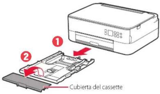 CANON Pixma TS5351A - Retire el cassette de la impresora y retire la cubierta del cassette. - 1