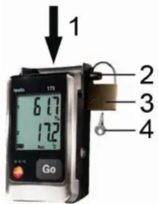 Testo 175T1 - Montaje bajo llave del registrador de datos - 1