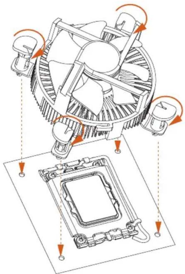 ASROCK B660M-ITX/eDP - Installing the CPU Fan and Heatsink - 2