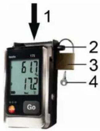 Testo 175T2 - Chiusura a chiave del data logger - 1