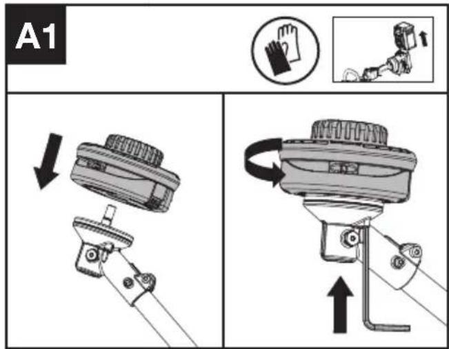 KRESS KC100.9 - Monter la tête de coupe. (voir Fig. A1) - 1