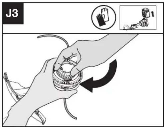 KRESS KC100.9 - Winding the line (See Fig. J1, J2, J3) - 3
