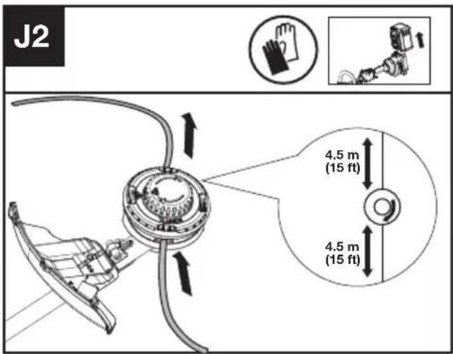 KRESS KC100.9 - Enroulement de la ligne de coupe (Voir Fig. J1, J2, J3) - 2