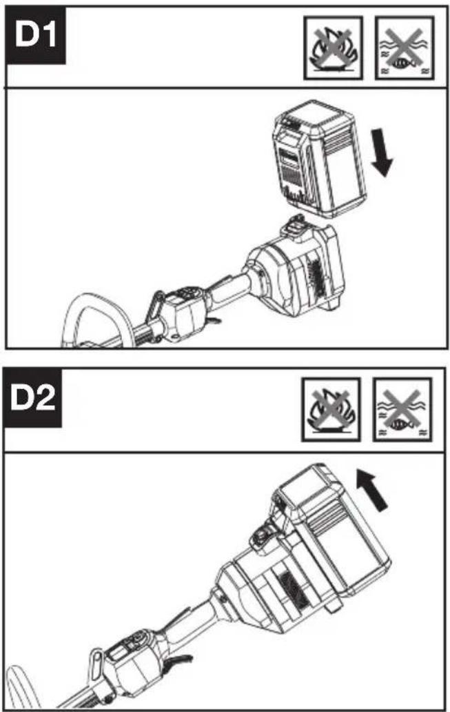 KRESS KC100.9 - Ta Bort Eller Sätta I Batteripaketet (Se Figur D1, D2) - 1