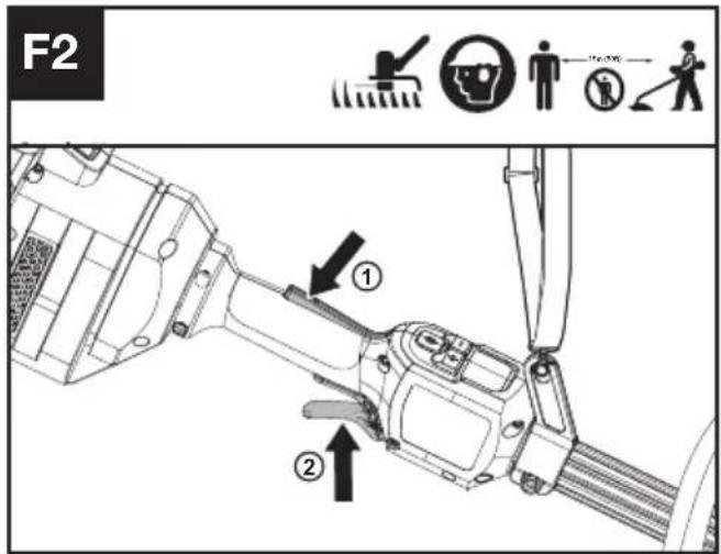KRESS KC100.9 - Démarrer le coupe-bordure (voir Fig. F1, F2) - 2