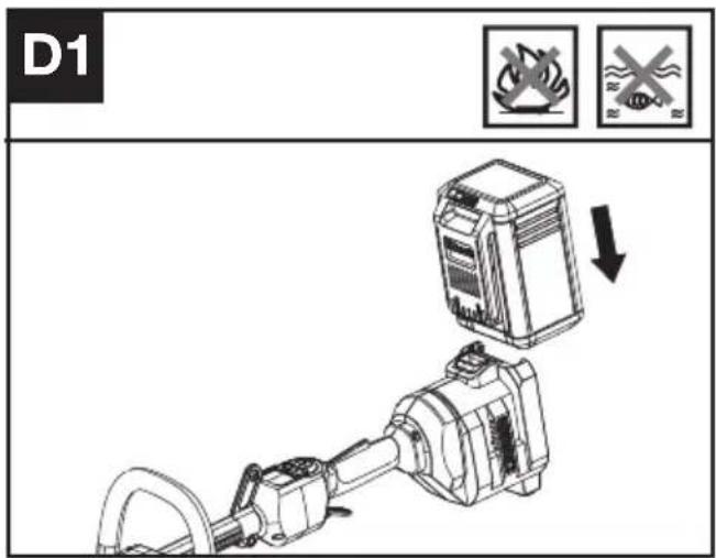 KRESS KC100.9 - Rimozione e Installazione dell'unità batteria (Vedi Fig. D1, D2) - 1