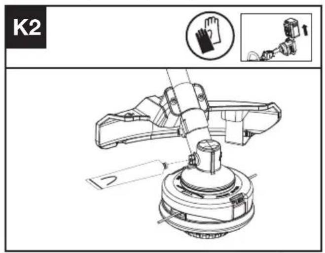 KRESS KC100.9 - Vikling af trimmerlinjen (Se Fig. J1, J2, J3) - 5