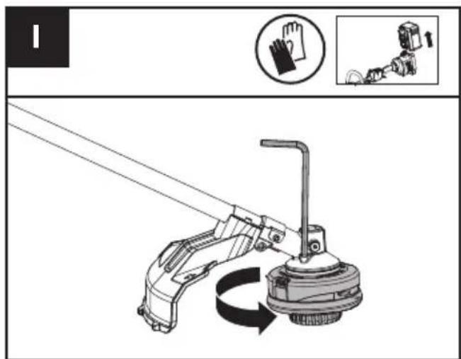 KRESS KC100.9 - Replacing the trimmer head (See Fig. I) - 3