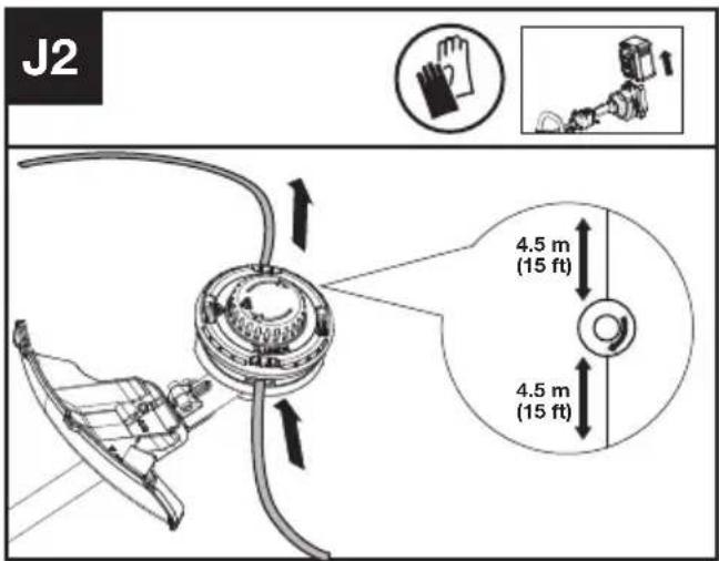 KRESS KC100.9 - Enrolando a linha do aparador (Veja Figura. J1, J2, J3) - 2