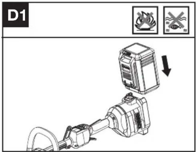KRESS KC100.9 - Sådan fjernes eller isættes batterienheden (Se Fig. D1, D2) - 1