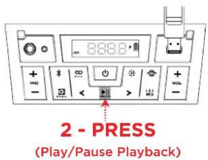 888.8 + - MCC - ∞ + - VOL - 2 - PRESS (Play/Pause Playback)