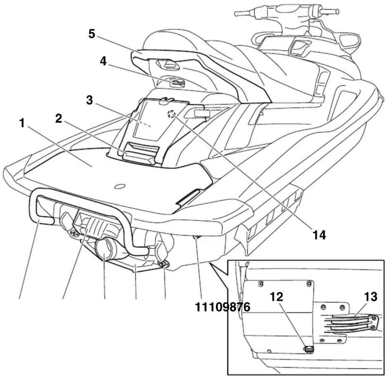 YAMAHA WaveRunner FX Cruiser SHO - Θέση βασικών εξαρτημάτων - 2