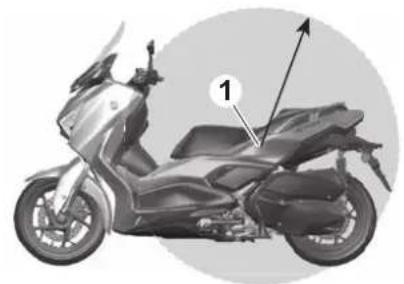 YAMAHA XMAX300 (2023) - Plage de fonctionnement du système de clé intelligente - 1