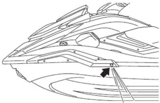 YAMAHA WaveRunner FX CRUISER SVHO - FJU41811 Vérification de la sortie témoin d'eau de refroidissement - 1