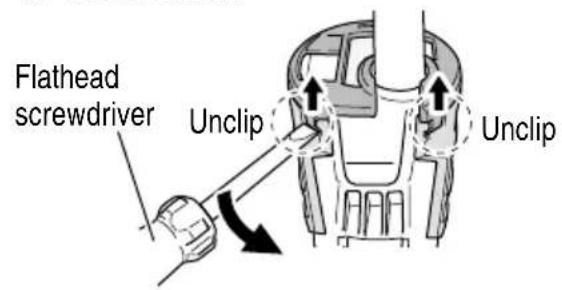 Flathead screwdriver Unclip Unclip